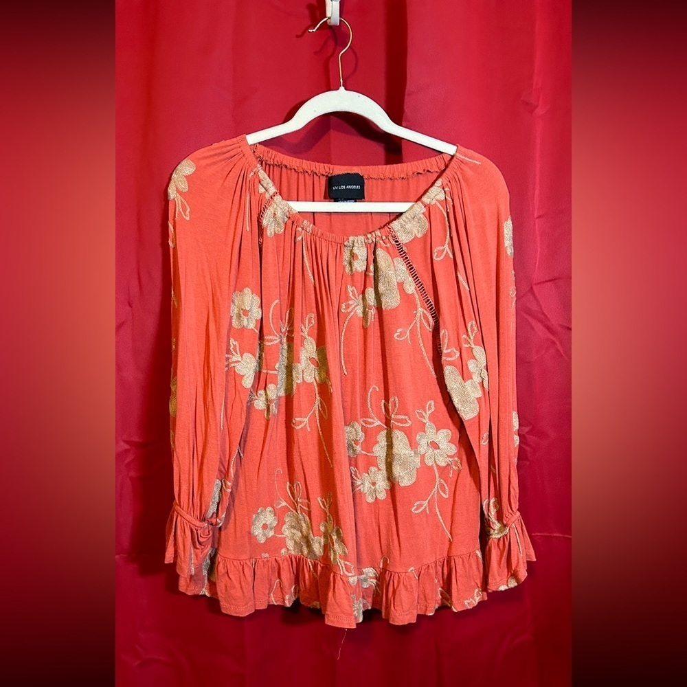 Floral Coral Blouse